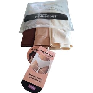 3-pack of Shapermint Essentials Seamless Stretch Mid-Waist Briefs Size 16-24
